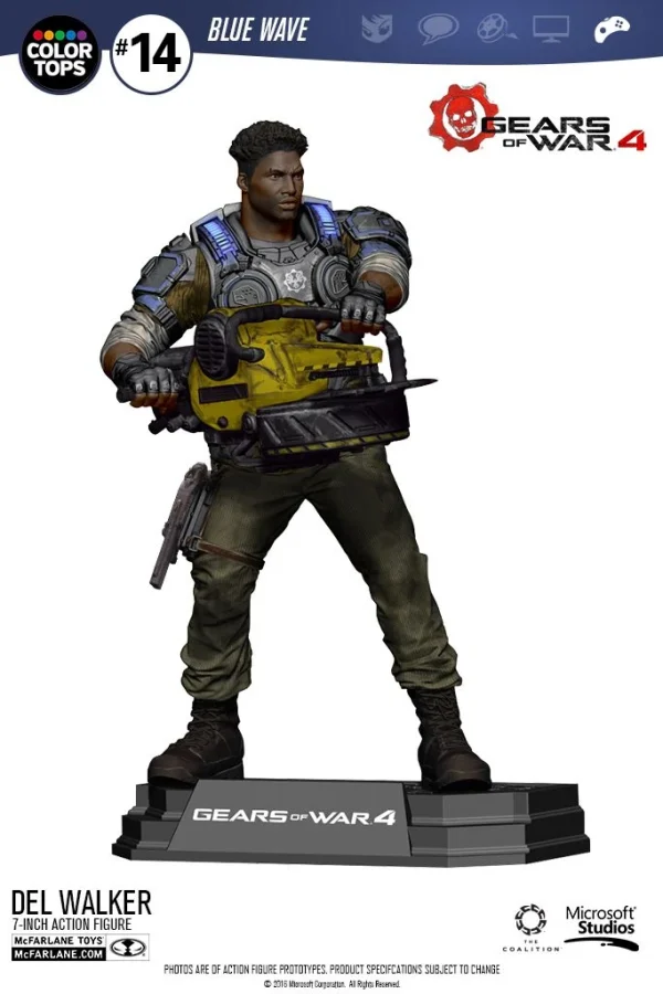 McFarlane Toys Gears Of War 4 – Del Walker 18cm Color Tops Figur 3